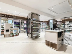 Wood Accent Pharmacy Gondola with Digital Column Display