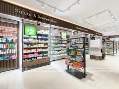 Wood Accent Pharmacy Gondola with Digital Column Display