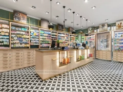 Wood Display Pharmacy with Checkerboard Floor