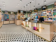 Wood Display Pharmacy with Checkerboard Floor