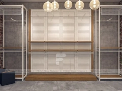 Wood Framed Slatwall Apparel Wall Fixture