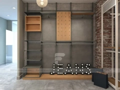 Wood Framed Slatwall Apparel Wall Fixture