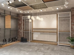Wood Framed Slatwall Apparel Wall Fixture