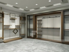 Wood Framed Slatwall Apparel Wall Fixture