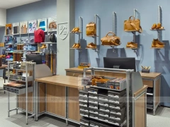 Wood Glass Handbag and Footwear Display Counter