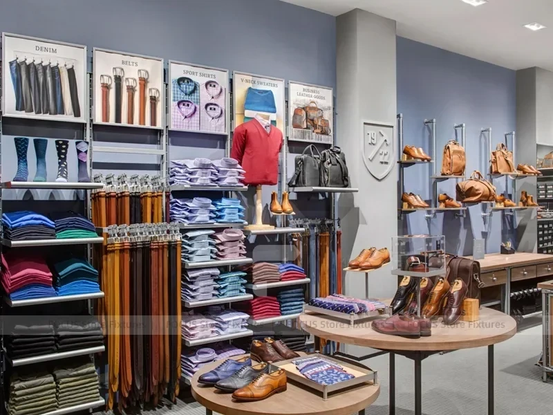 Wood Glass Handbag and Footwear Display Counter
