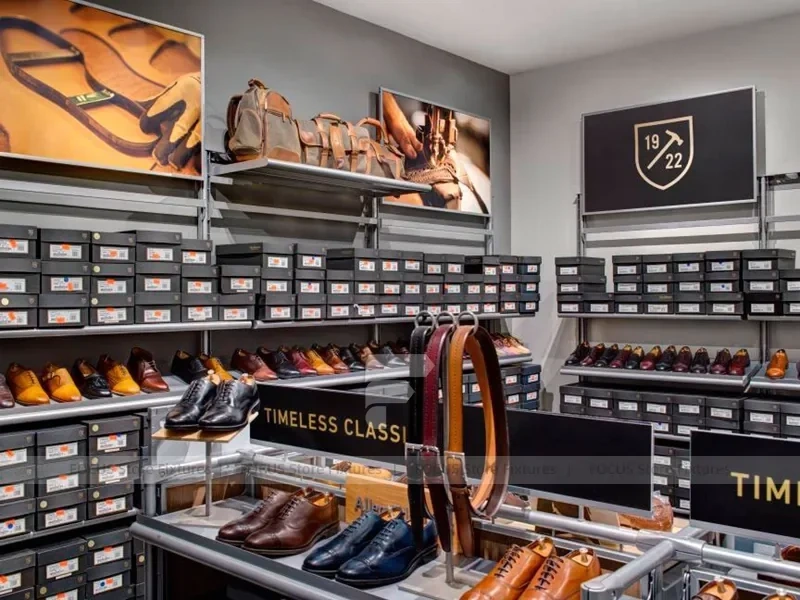 Wood Glass Handbag and Footwear Display Counter