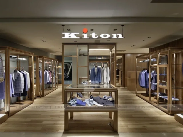 Wood Glass Menswear Wardrobe Wall Display
