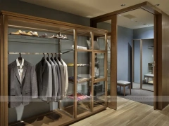 Wood Glass Menswear Wardrobe Wall Display