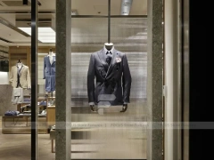 Wood Glass Menswear Wardrobe Wall Display