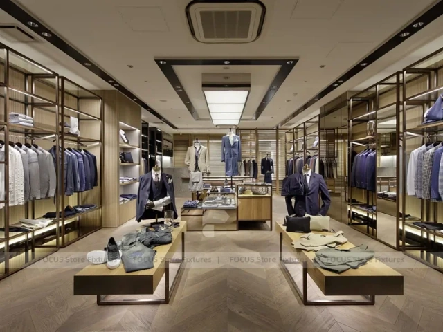 Wood Glass Menswear Wardrobe Wall Display