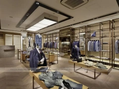 Wood Glass Menswear Wardrobe Wall Display