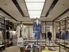 Wood Glass Menswear Wardrobe Wall Display