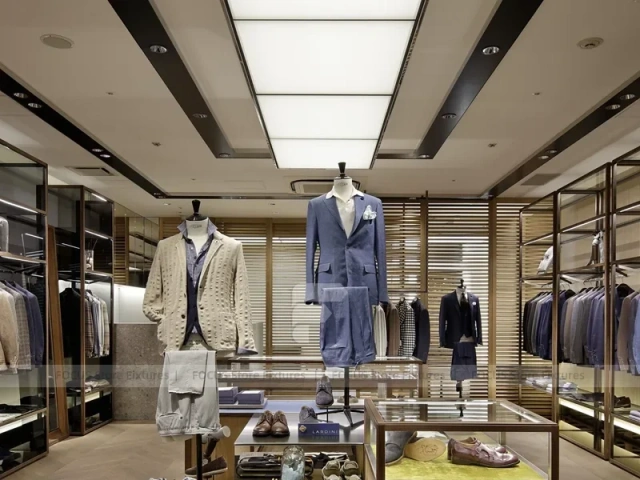 Wood Glass Menswear Wardrobe Wall Display