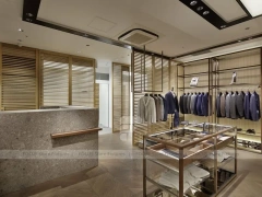 Wood Glass Menswear Wardrobe Wall Display