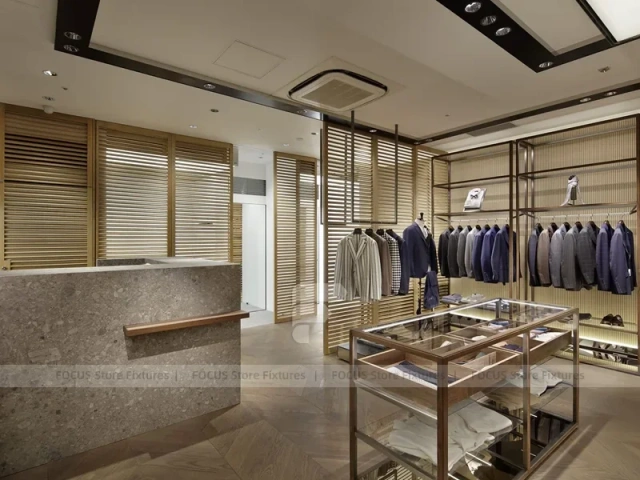 Wood Glass Menswear Wardrobe Wall Display
