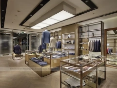 Wood Glass Menswear Wardrobe Wall Display