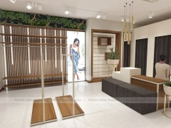 Wood Slat Apparel Reception and Wall Display