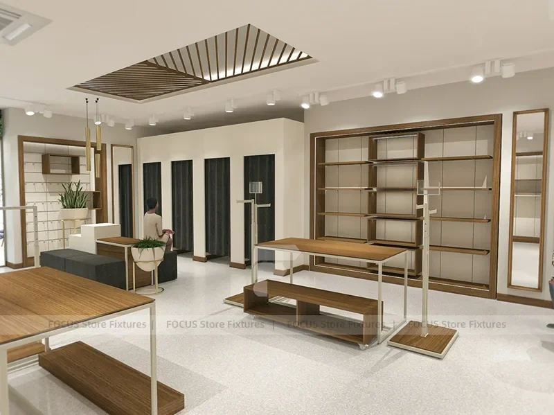 Wood Slat Apparel Reception and Wall Display