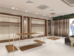 Wood Slat Apparel Reception and Wall Display