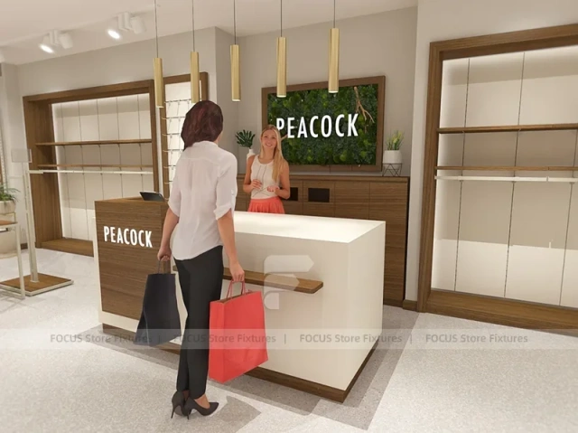 Wood Slat Apparel Reception and Wall Display