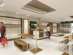 Wood Slat Apparel Reception and Wall Display