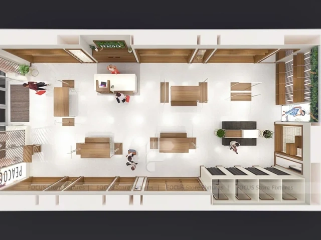 Wood Slat Apparel Reception and Wall Display