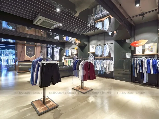Xint Dark Apparel Counter and Wall Display