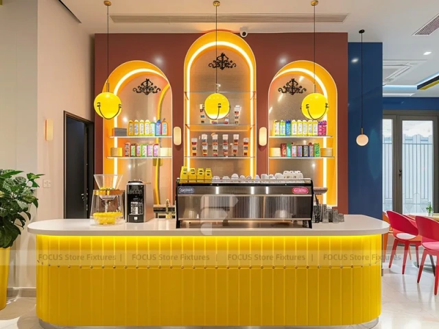 Yellow Beverage Back Bar Counter