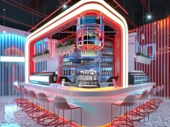 Yellow Beverage Back Bar Counter