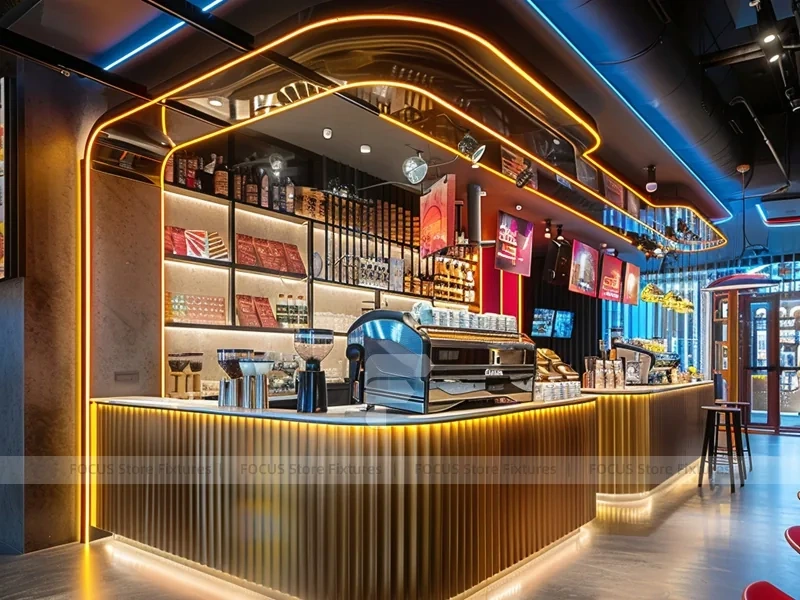 Yellow Beverage Corner Bar Layout