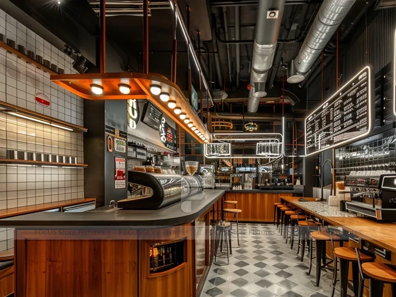 Yellow Beverage Corner Bar Layout