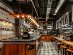 Yellow Beverage Corner Bar Layout