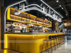 Yellow Beverage Corner Bar Layout