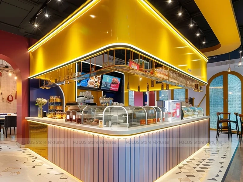 Yellow Dessert Beverage Corner Counter