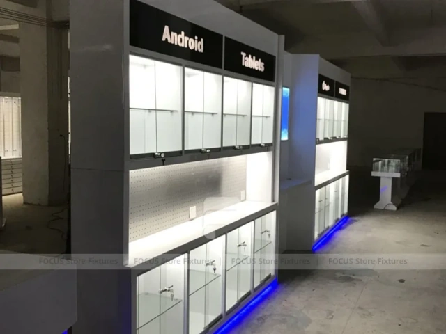 Android Blue LED Mobile Store Kiosk Counter