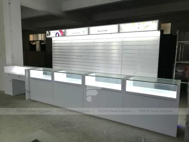 Android Blue LED Mobile Store Kiosk Counter