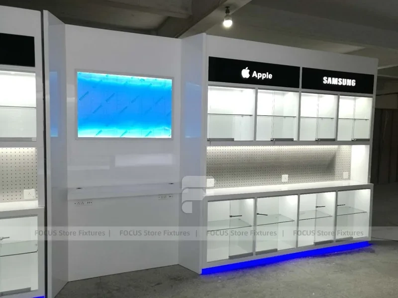 Android Blue LED Mobile Store Kiosk Counter