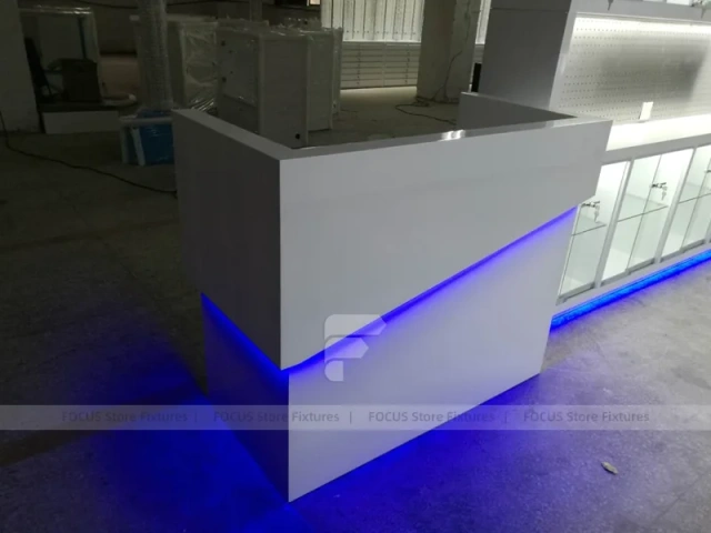 Android Blue LED Mobile Store Kiosk Counter
