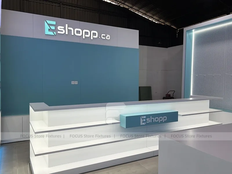 Aqua White Mobile Phone Store Interior Fixture