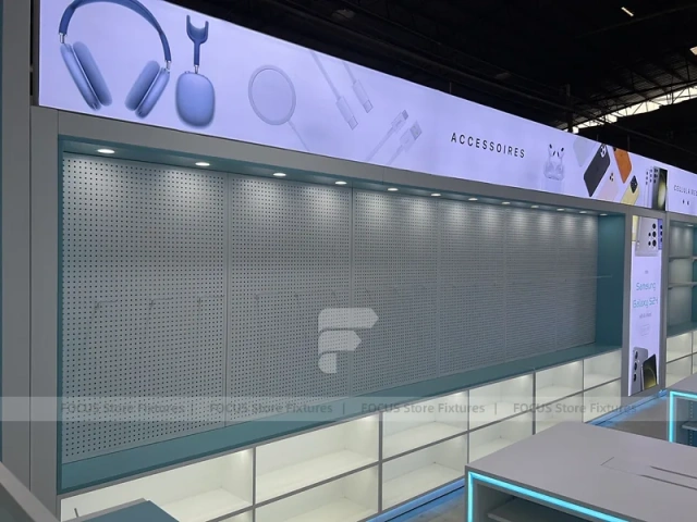 Aqua White Mobile Phone Store Interior Fixture