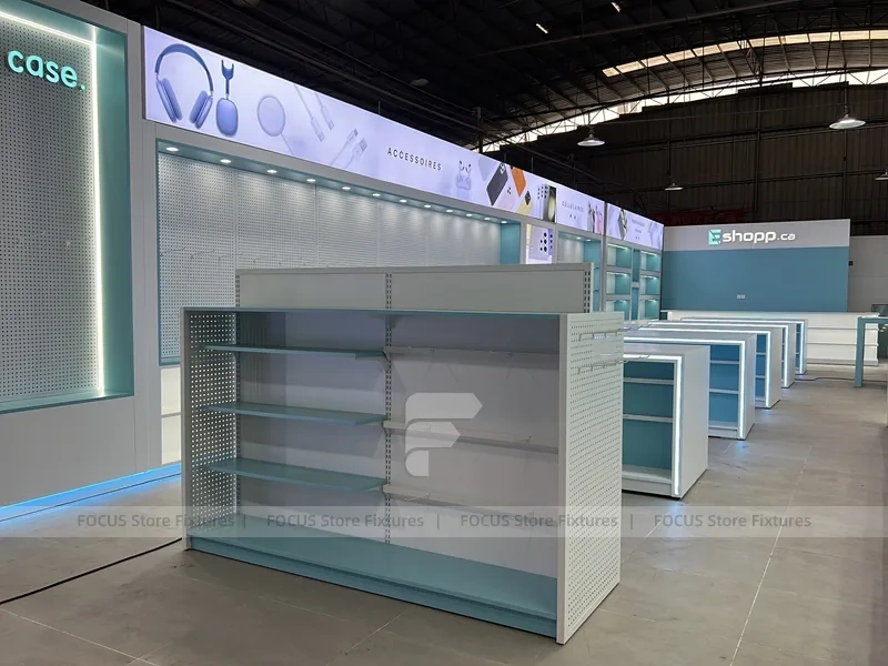 Aqua White Mobile Phone Store Interior Fixture