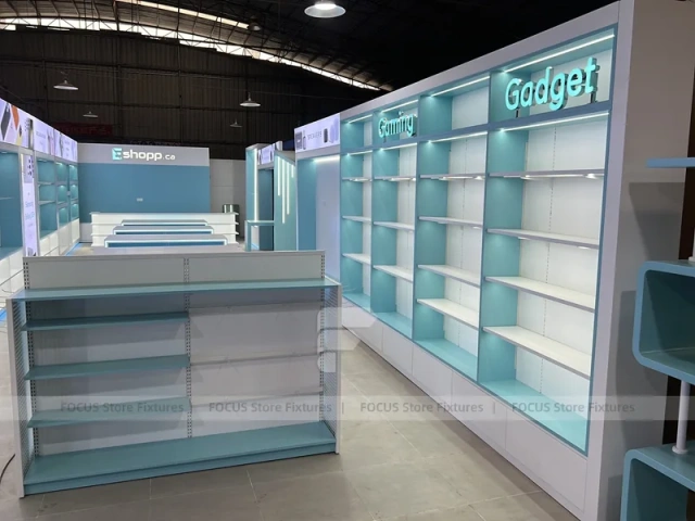 Aqua White Mobile Phone Store Interior Fixture