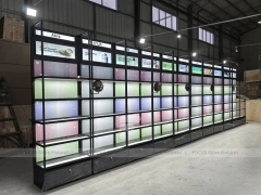 Backlit Modular Cosmetics Wall Display Panels