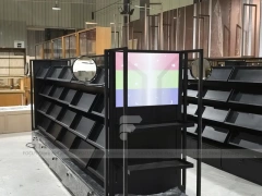 Backlit Modular Cosmetics Wall Shelving Run