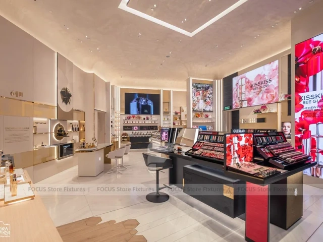 Beige Cosmetics Boutique with Black Display Gondolas