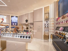 Beige Cosmetics Boutique with Black Display Gondolas