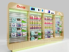 Beige Red Ouye Phone Store Fixture Layout