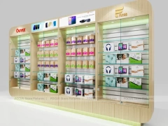 Beige Red Ouye Phone Store Fixture Layout