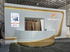Beige White Mobile Phone Store Interior Fixture